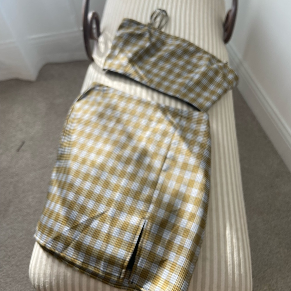 Blue & Yellow Plaid 2 Piece, Size Small